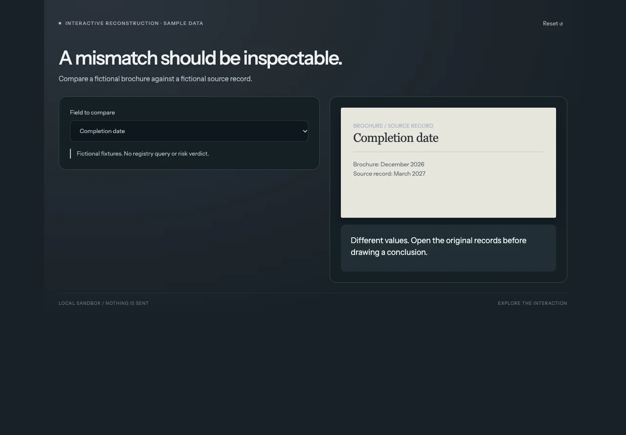 Before Token - interactive reconstruction preview