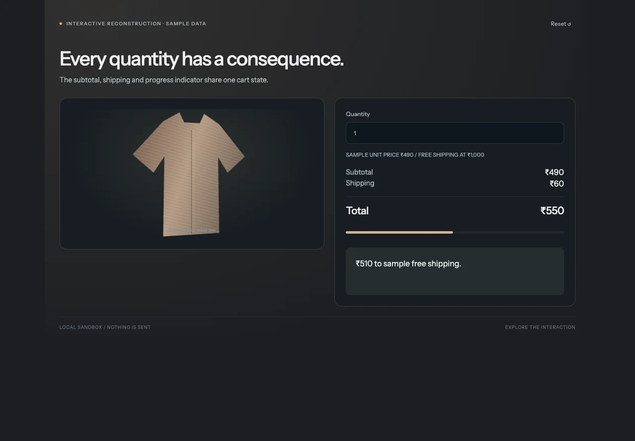 Storefront interactions - interactive reconstruction preview