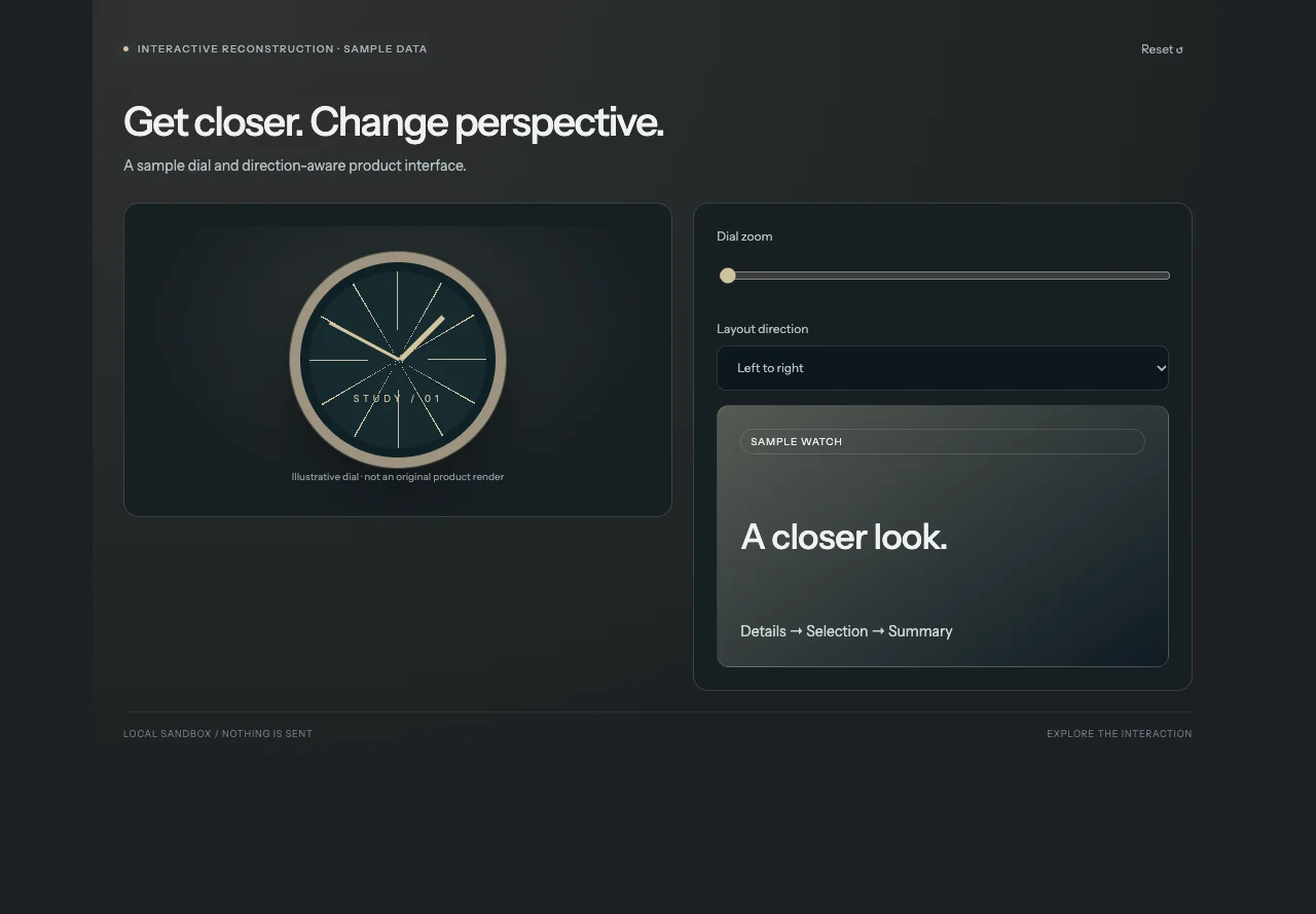 Xalt Watches - interactive reconstruction preview