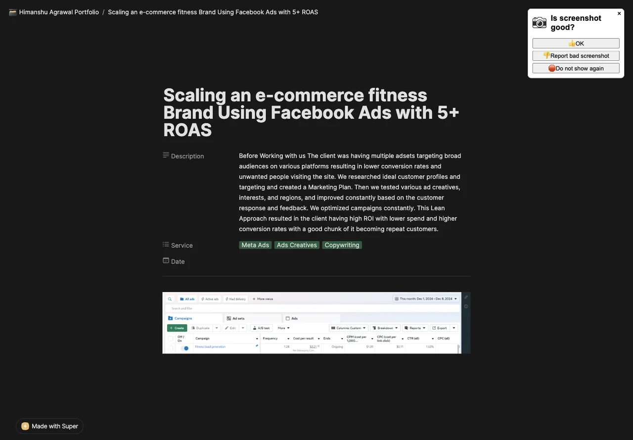 D2C Fitness - public project screenshot