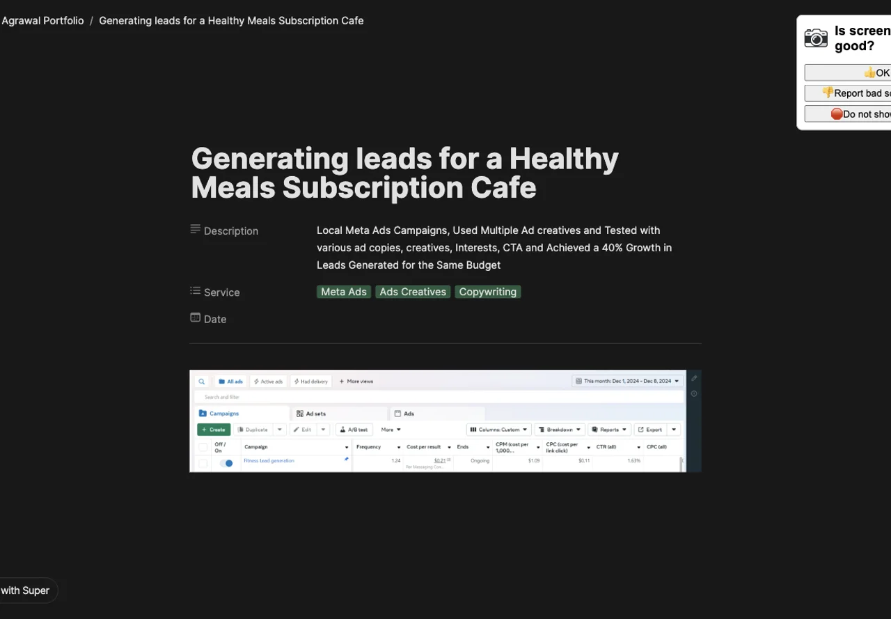 Healthy Meals - public project screenshot